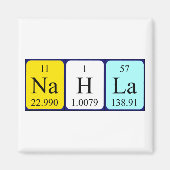 Nahla periodieke table name magnet (Voorkant)