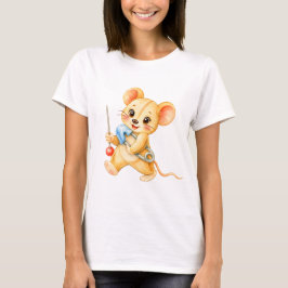 Nähmaus mit Nadel und Faden T-shirt
