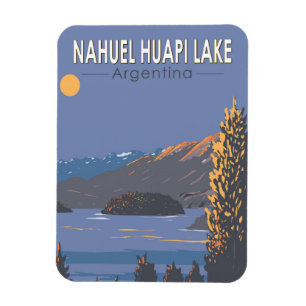 Nahuel Huapi Lake Argentina Reiskunst Vintage Magneet