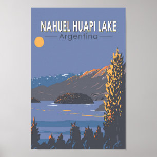 Nahuel Huapi Lake Argentina Reiskunst Vintage Poster