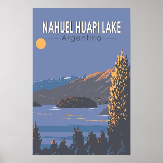 Nahuel Huapi meer Argentinië Reizen Kunst Vintage Poster (Voorkant)
