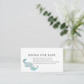 Nahwhals Blue Baby shower Book Request Informatiekaartje (Staand voorkant)