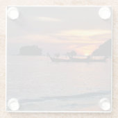 Nai Yang Beach, Phuket, Thailand sunset Glazen Onderzetter (Achterkant)