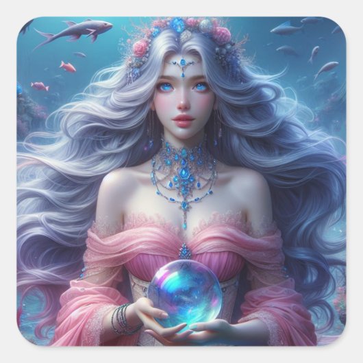 Naia - Zeemeermin Collectie Art Sticker (Voorkant)