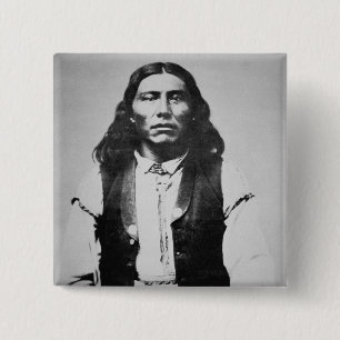 Naiche (d.1874) Chief of the Chiricahua Apaches of Vierkante Button 5,1 Cm