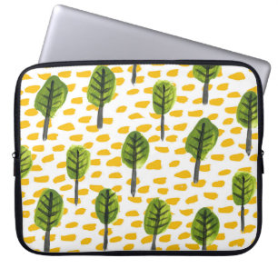 Naïef groen zwart boom patroon laptop sleeve