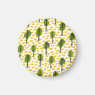 Naïef groen zwart boom patroon magneet