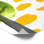 Naïef groen zwart boom patroon poster (Hoek)