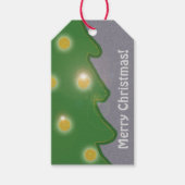 Naïef Kerstmis Drie met Groet Grijs Cadeaulabel (Voorkant)