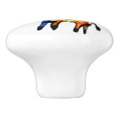 Naïef schilderij van giraffe. Kinder slaapkamer Keramische Knop (Zijkant)