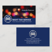 Naight Lights City Traffic Bokeh Taxi Service Visitekaartje (Voorkant / Achterkant)