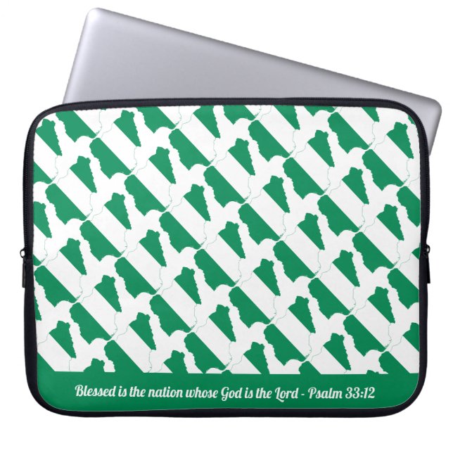 Naija NIGERIA FLAG Custom Scripting Laptop Sleeve (Voorkant)