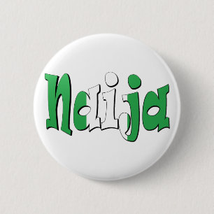 Naija (Nigeriaanse vlag) Ronde Button 5,7 Cm
