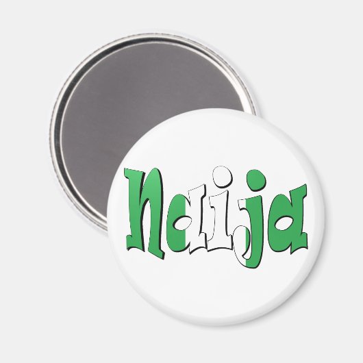 Naija (vlag van Nigeria) Magneet (Voorkant / Achterkant)