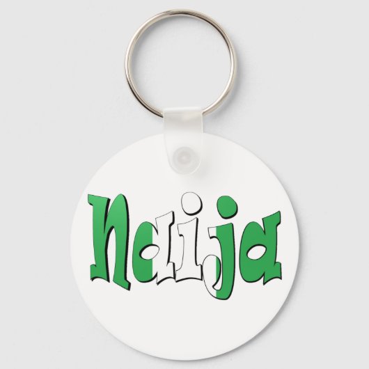Naija (vlag van Nigeria) Sleutelhanger (Voorkant)