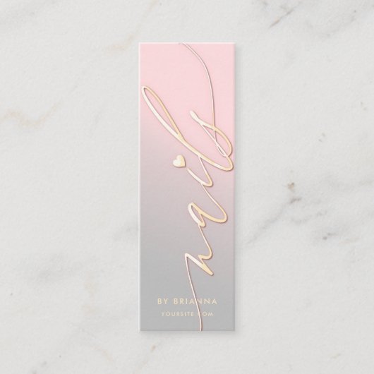 Nail Art Beauty Salon Manicure Specialist Mini Visitekaartje (Voorkant)