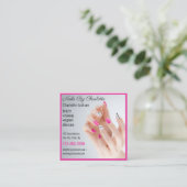 Nail Art Beauty Salon Manicure Specialist QR code Vierkante Visitekaartje (Staand voorkant)