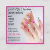 Nail Art Beauty Salon Manicure Specialist QR code Vierkante Visitekaartje (Voorkant)