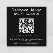 Nail Art Beauty Salon Manicure Specialist QR Code Vierkante Visitekaartje (Achterkant)