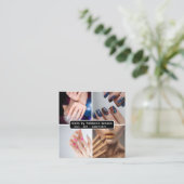 Nail Art Beauty Salon Manicure Specialist QR Code Vierkante Visitekaartje (Staand voorkant)