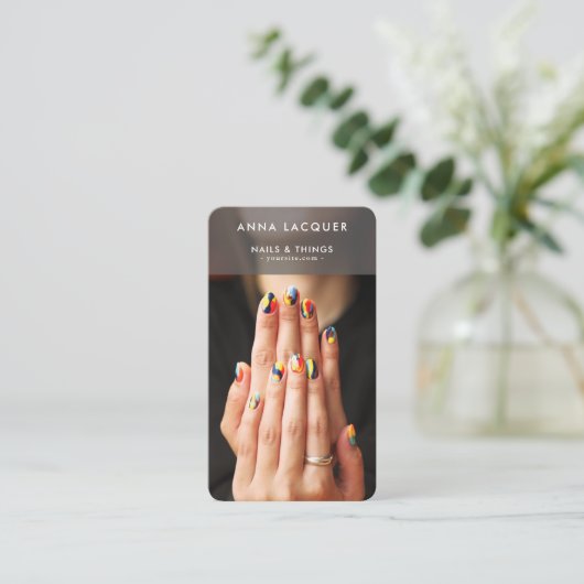 Nail Art Beauty Salon Manicure Specialist QR Code Visitekaartje (Staand voorkant)