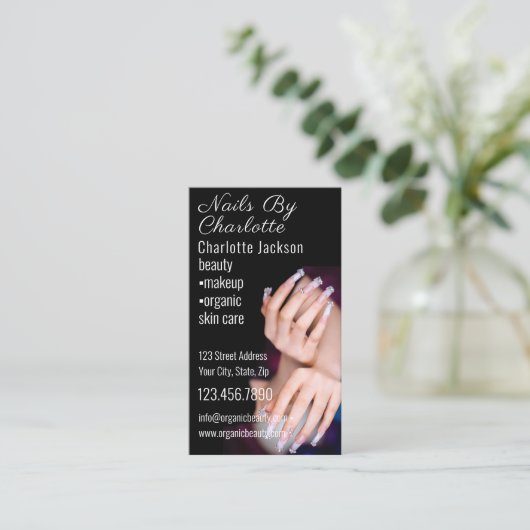 Nail Art Beauty Salon Manicure Specialist QR Code Visitekaartje (Staand voorkant)