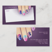 Nail Art-benoeming en -Visitekaartje Afsprakenkaartje (Voorkant / Achterkant)