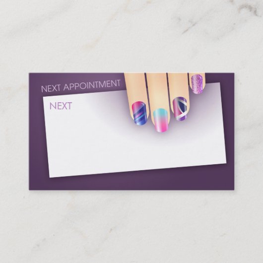Nail Art-benoeming en -Visitekaartje Afsprakenkaartje (Voorkant)