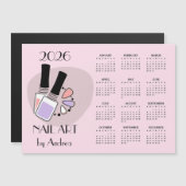 Nail Art Design 2026 Calendar Magnetic Card (Voorkant / Achterkant)