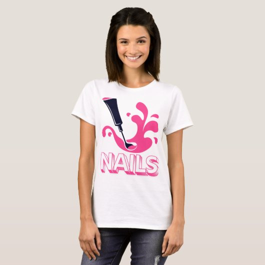 Nail Art Enthusiast Tee – Bold Manicure Graphic  T-shirt (Voorkant volledig)