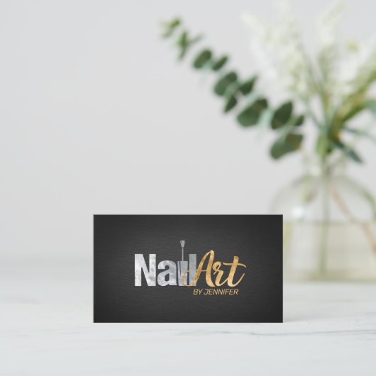 Nail Art Logo met benoeming Visitekaartje (Staand voorkant)