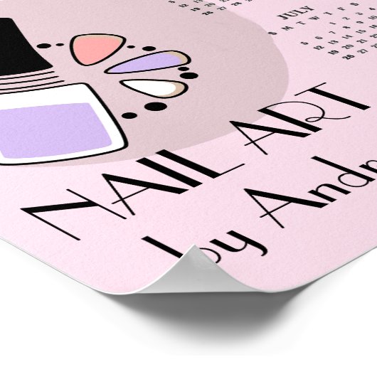 Nail Art Manicure Design 2026 Calendar Poster (Hoek)