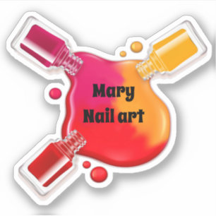 Nail art met jouw naam (verander het) uitgesneden sticker