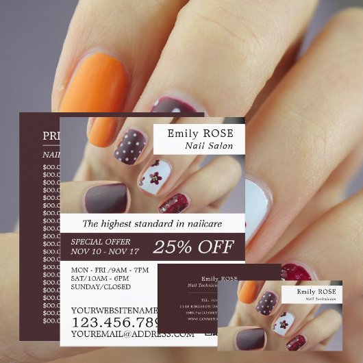 Nail Art, Nail Technicien, Nail Salon Adverteren Flyer