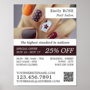 Nail Art, Nail Technicien, Nail Salon Adverteren Poster