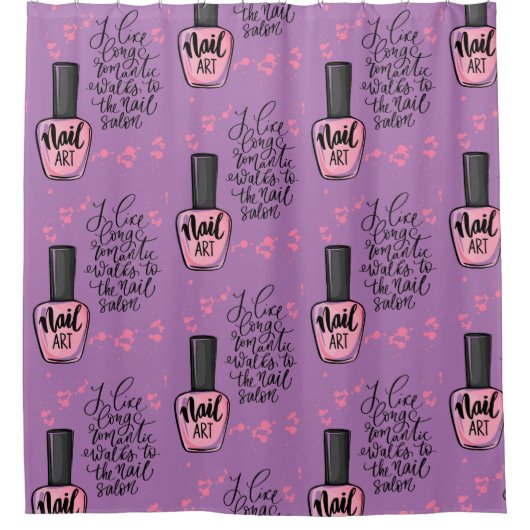 Nail Art Quote Stijl Deco Douchegordijn (Voorkant)