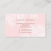 Nail art roos goudschrift Roze palmboom Visitekaartje (Achterkant)