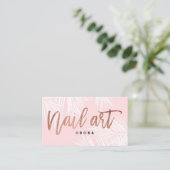 Nail art roos goudschrift Roze palmboom Visitekaartje (Staand voorkant)