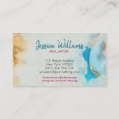 Nail Art Studio - Abstracte Waterverf en Goud Visitekaartje (Achterkant)