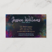 Nail Art Studio - kleurrijk abstract Visitekaartje (Achterkant)
