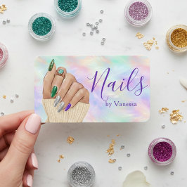 Nail Art Studio Manicurist Artist Iridescent Opal Visitekaartje