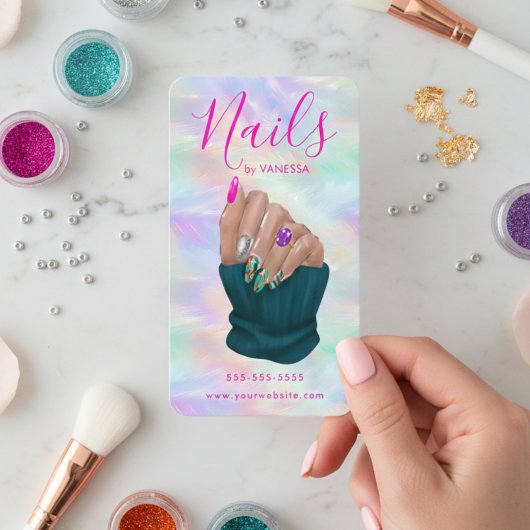 Nail Art Studio Stylish Opal Manicurist Artist Visitekaartje