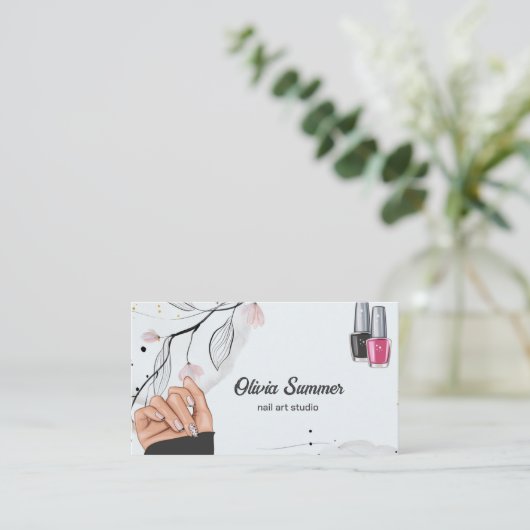 Nail Art Studio Visitekaartje (Staand voorkant)