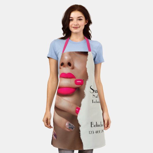 Nail Art Technician bewerkbaar Schort (Gedragen)