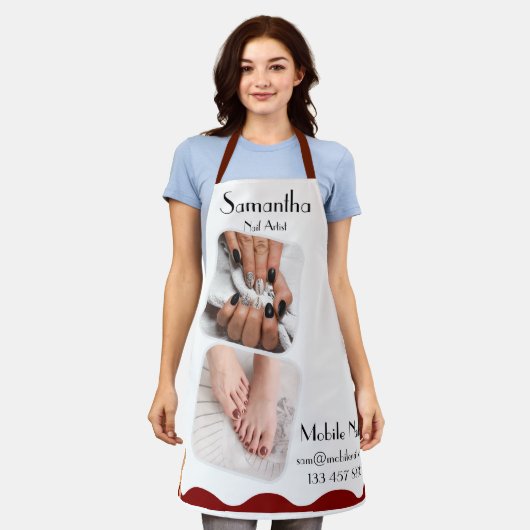Nail Art Technician/Manicurist bewerkbaar Schort (Gedragen)