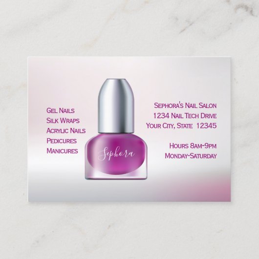 Nail Art Technicier - Trendy Poolse flessen Visitekaartje (Achterkant)