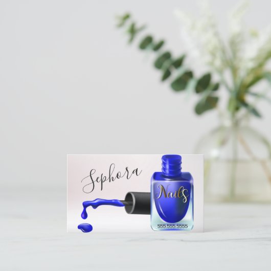 Nail Art-technicus - Blue Nail Pools Visitekaartje (Staand voorkant)