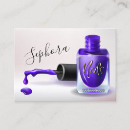 Nail Art Technicus - Paars Nail Pools Visitekaartje