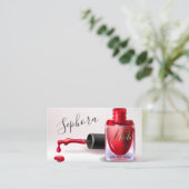 Nail Art-technicus - Red Nail Poolse Loyalty Visitekaartje (Staand voorkant)