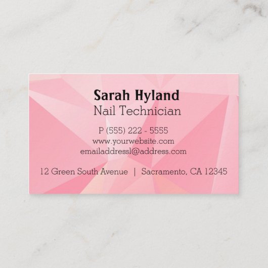 Nail art visitekaartje (Achterkant)